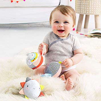 Baby Rattle Ball Toy, Silver Lining Cloud, Rainbow